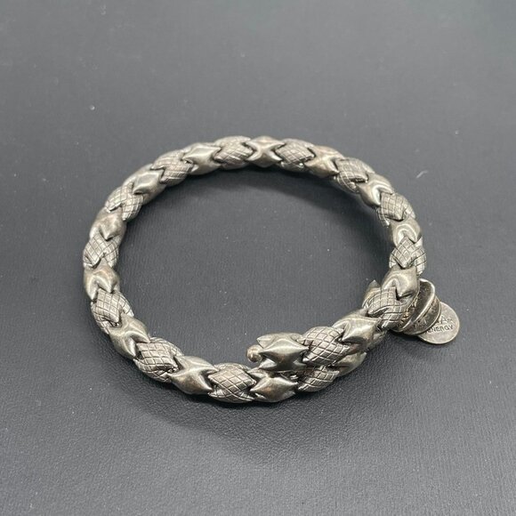 Alex and Ani Vintage 66 Snake Bangle Bracelet Silver Tone - Picture 4 of 5